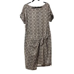 Weekend Max Mara Soft Print Relaxed Fit Belted Dress L